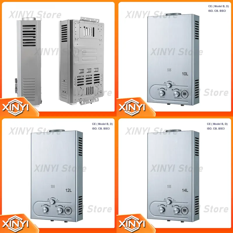 Outdoor Camping Hot Water Shower - voor draagbare gasdoorstroomwaterverwarmer 6L-12L 16KW koperen