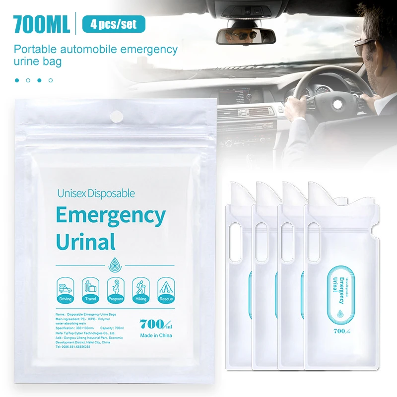 Bivvy Bag Emergency - 4 Stuks 700 Ml Auto Urine
