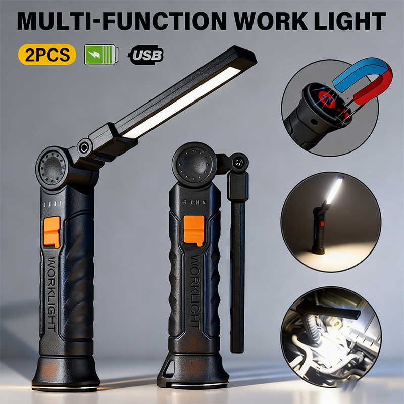 Outdoor Camping Lighting - Draagbare COB LED-zaklamp USB oplaadbare werklamp