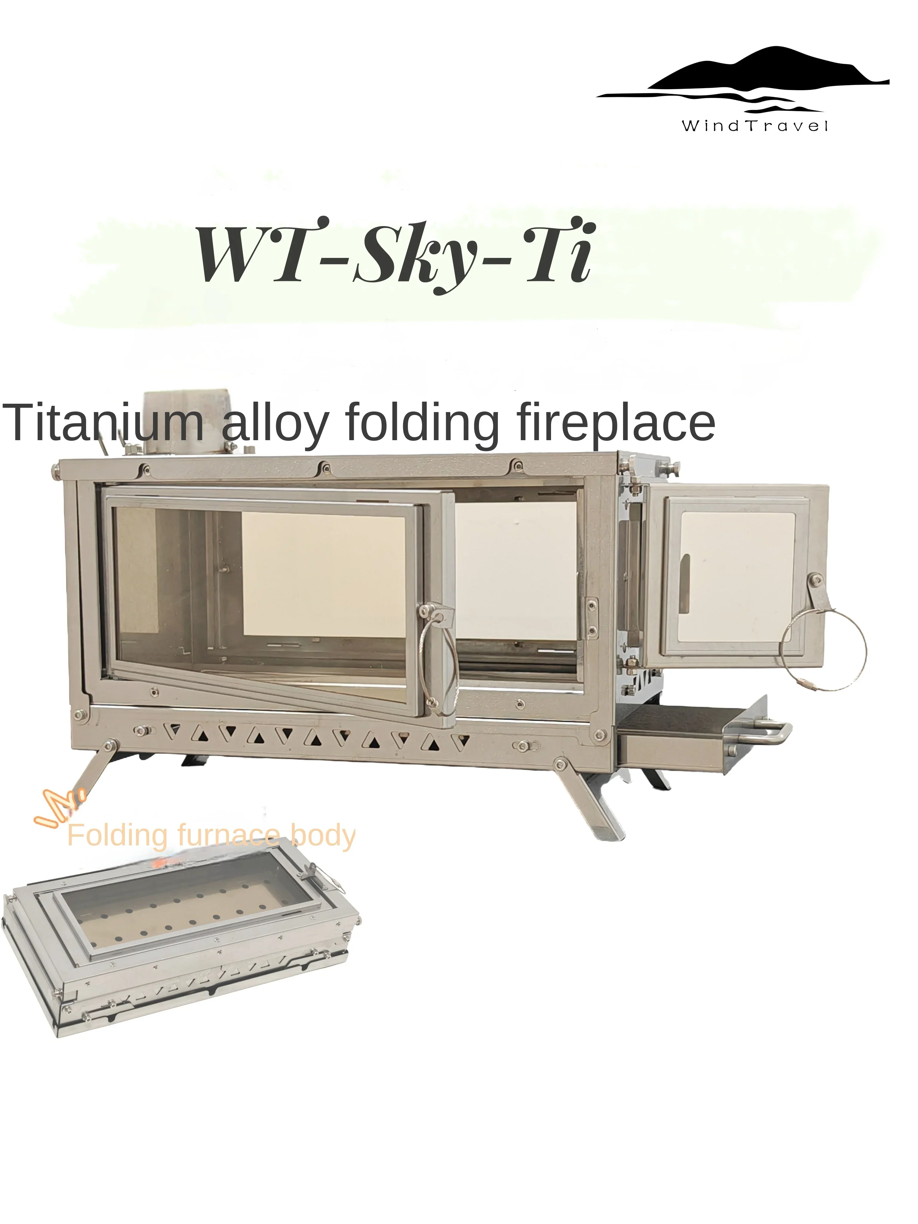 Outdoor Camping Gas Heater - WT-Sky-Ti titaniumlegering opvouwbare haard outdoor campingverwarmer