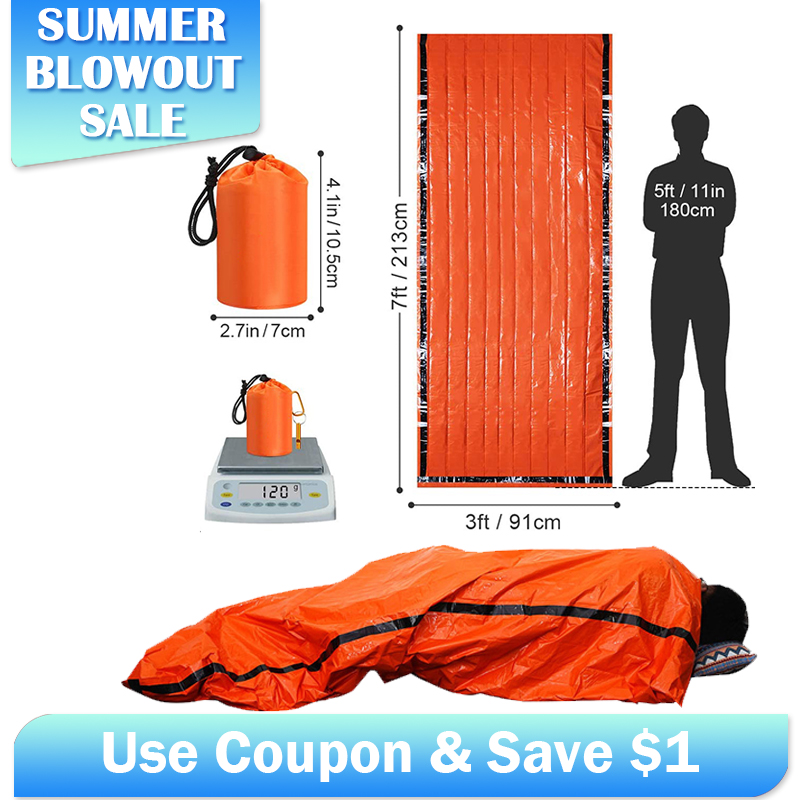 Bivvy Bag Emergency - Mylar-slaapzak voor noodgevallen Thermisch waterdicht -