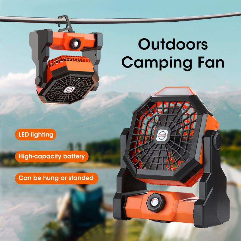 Outdoor Camping Items - 10000 mAh campingventilator met LED-lantaarn Draagbare