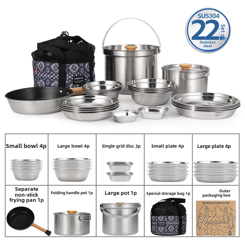 Outdoor Camping Kitchen Table - NOBANA Nieuwste Outdoor Rvs Pot Set