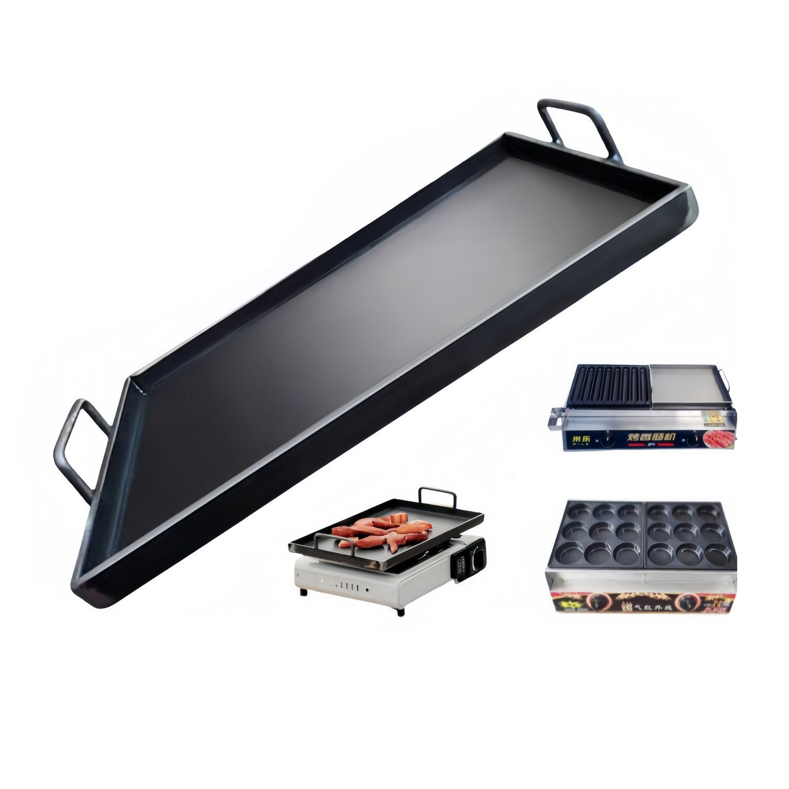 Outdoor Camping Griddle - Draagbare campinggrillplaat antiaanbaklaag gietijzeren bakpan voor