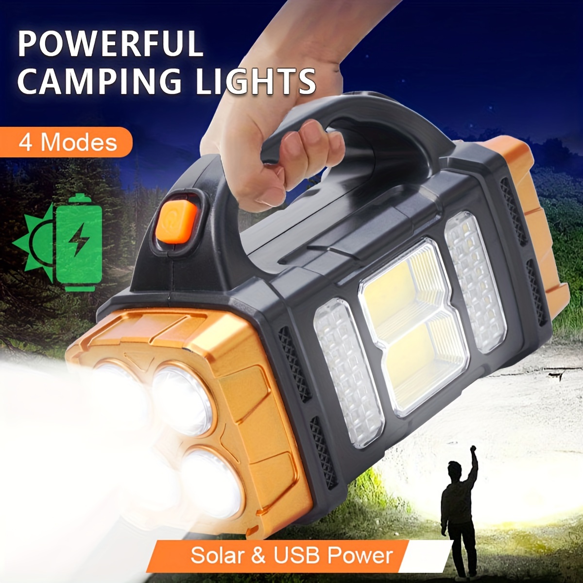 Camping Solar Lantern - Nieuwe upgrade oplaadbare krachtige zonne-energie LED-zaklamp