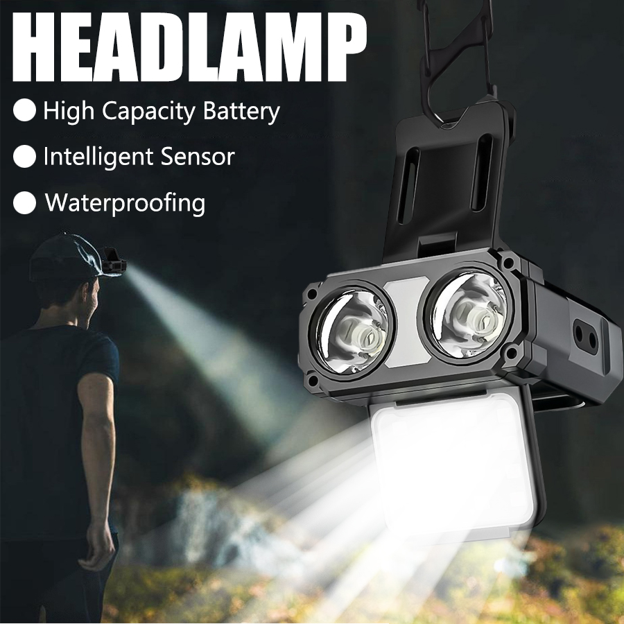 Outdoor Camping Adventure - Sensor COB LED-koplamp Cap Clip Light