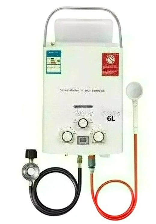 Outdoor Camping Hot Water Shower - Propaan LPG gasboiler zonder reservoir, 6L,
