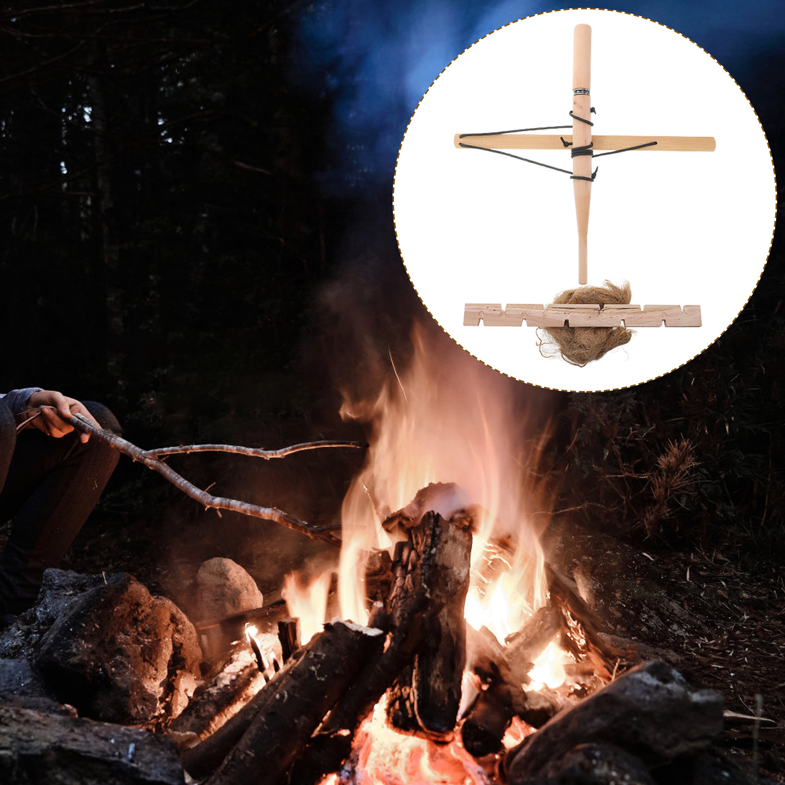 Vuursteelset, primitieve houte - Outdoor Camping Kit recensie en prijs