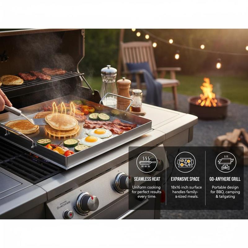 Universele platte bakplaat 18x - Outdoor Camping Griddle recensie en prijs