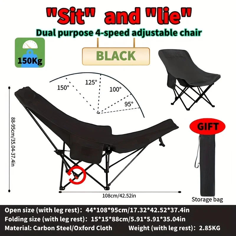 Draagbare verstelbare opvouwba - Outdoor Camping Recliner Chairs recensie en prijs
