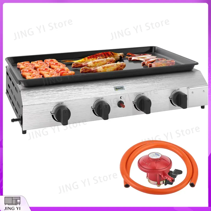 Gasbarbecue met antiaanbakplaa - Outdoor Camping Griddle recensie en prijs