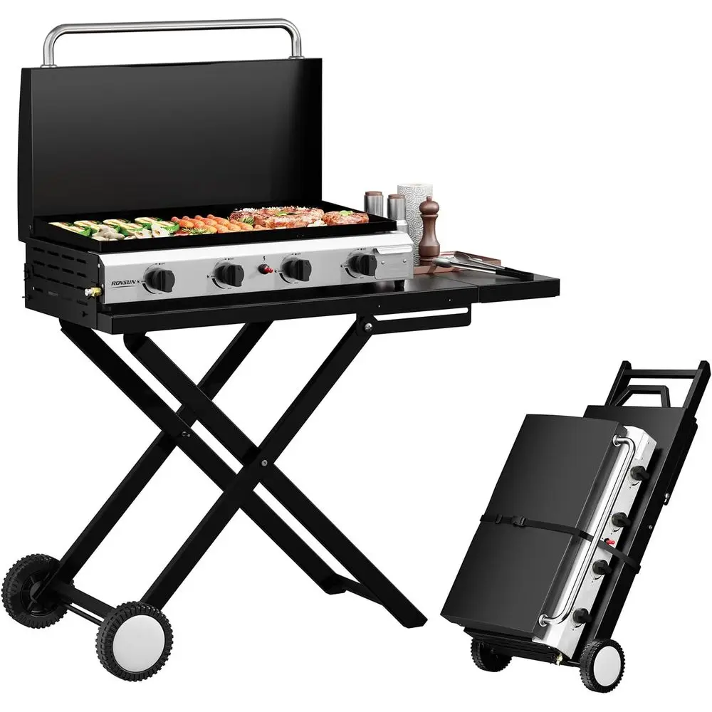 Draagbare 4-pits propaangrill  - Outdoor Camping Griddle recensie en prijs